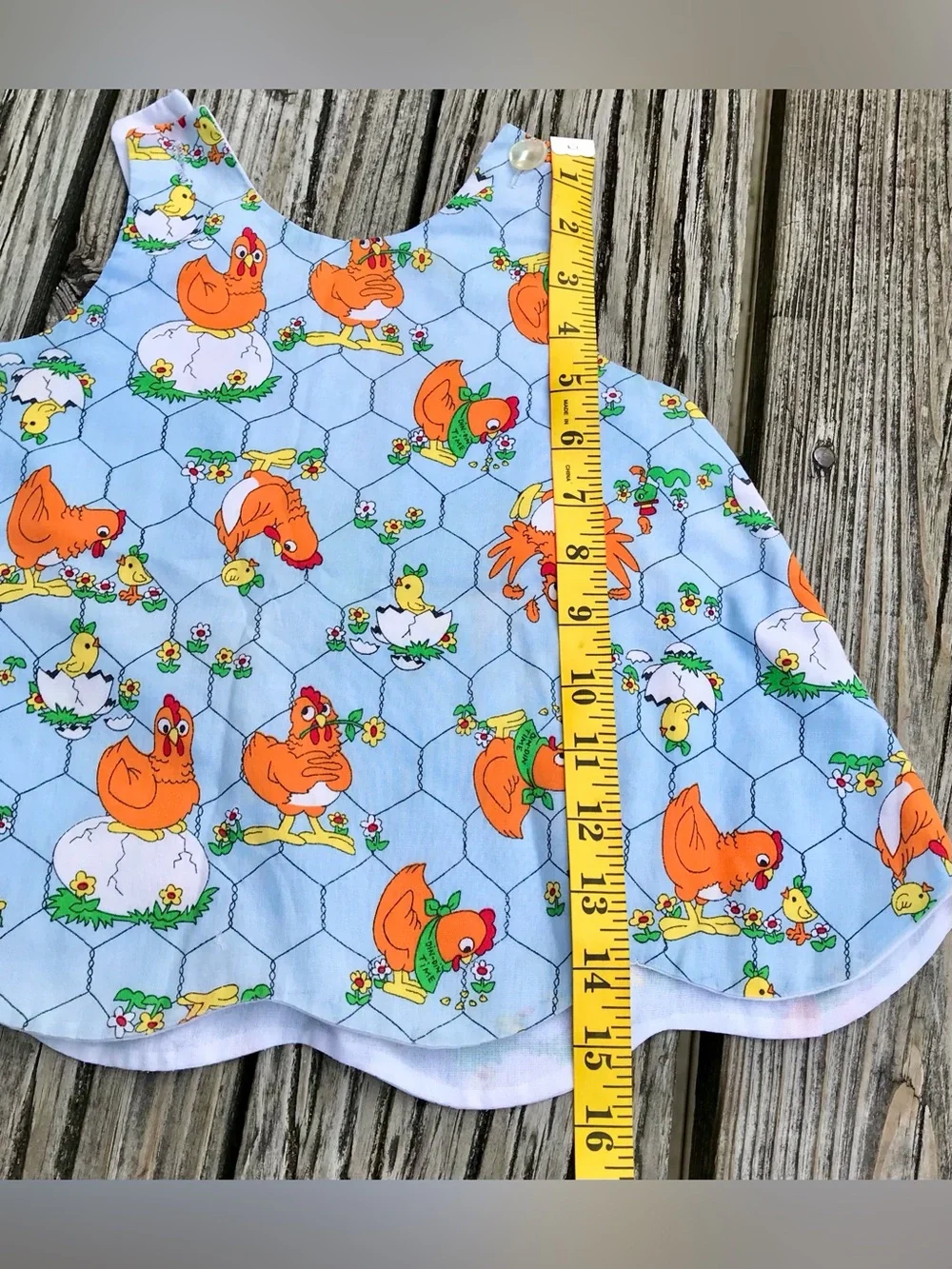 Vintage 80s Girls 2 Piece Matching Chicken Coop Outfit Swing Top Bloomers